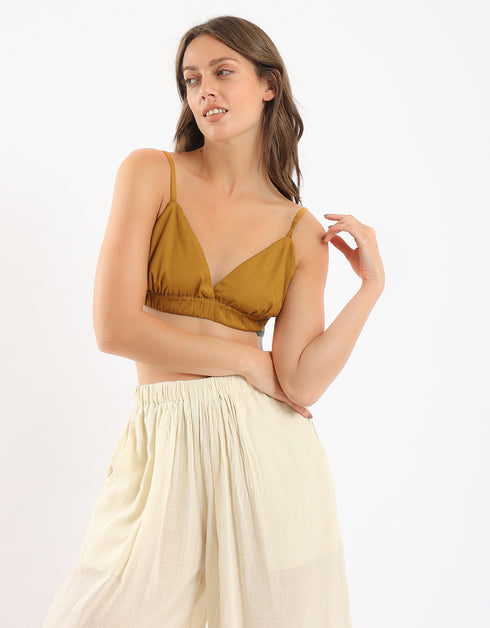Cotton bralette with elastic straps